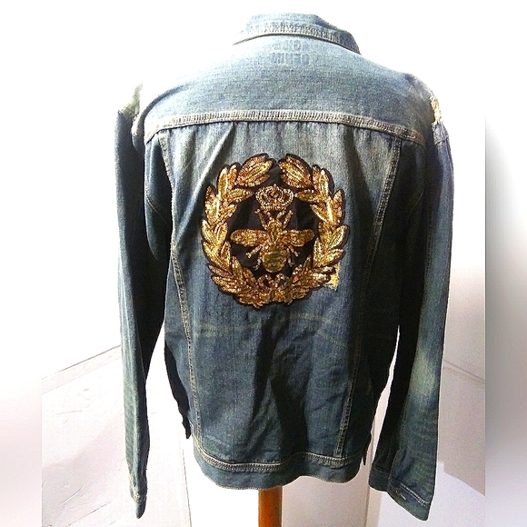 NEW Queen Bee Limited Edt Endangered Species Distressed Denim Jacket! 2XL Unisex - Picture 14 of 14